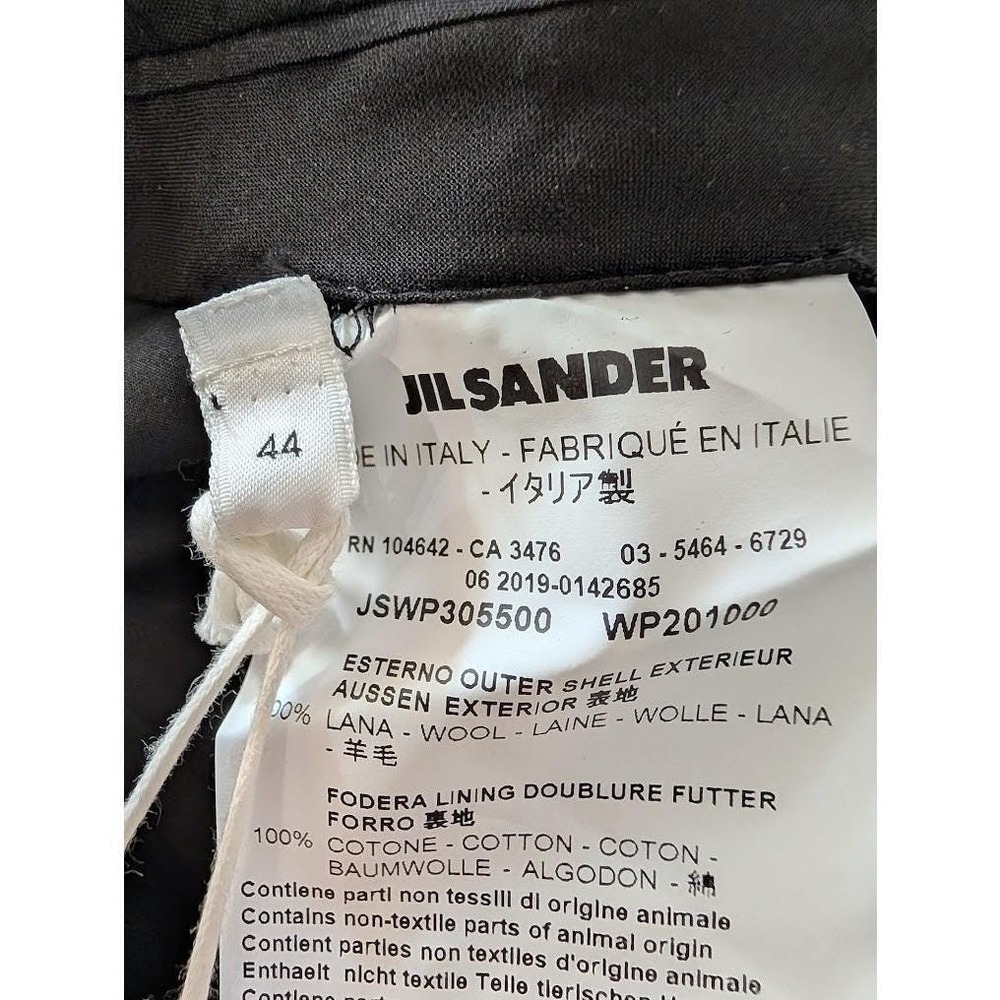 Jil Sander Black Wool Blend Wide Leg Trousers Side Button Detail Size 44 - Picture 6 of 15